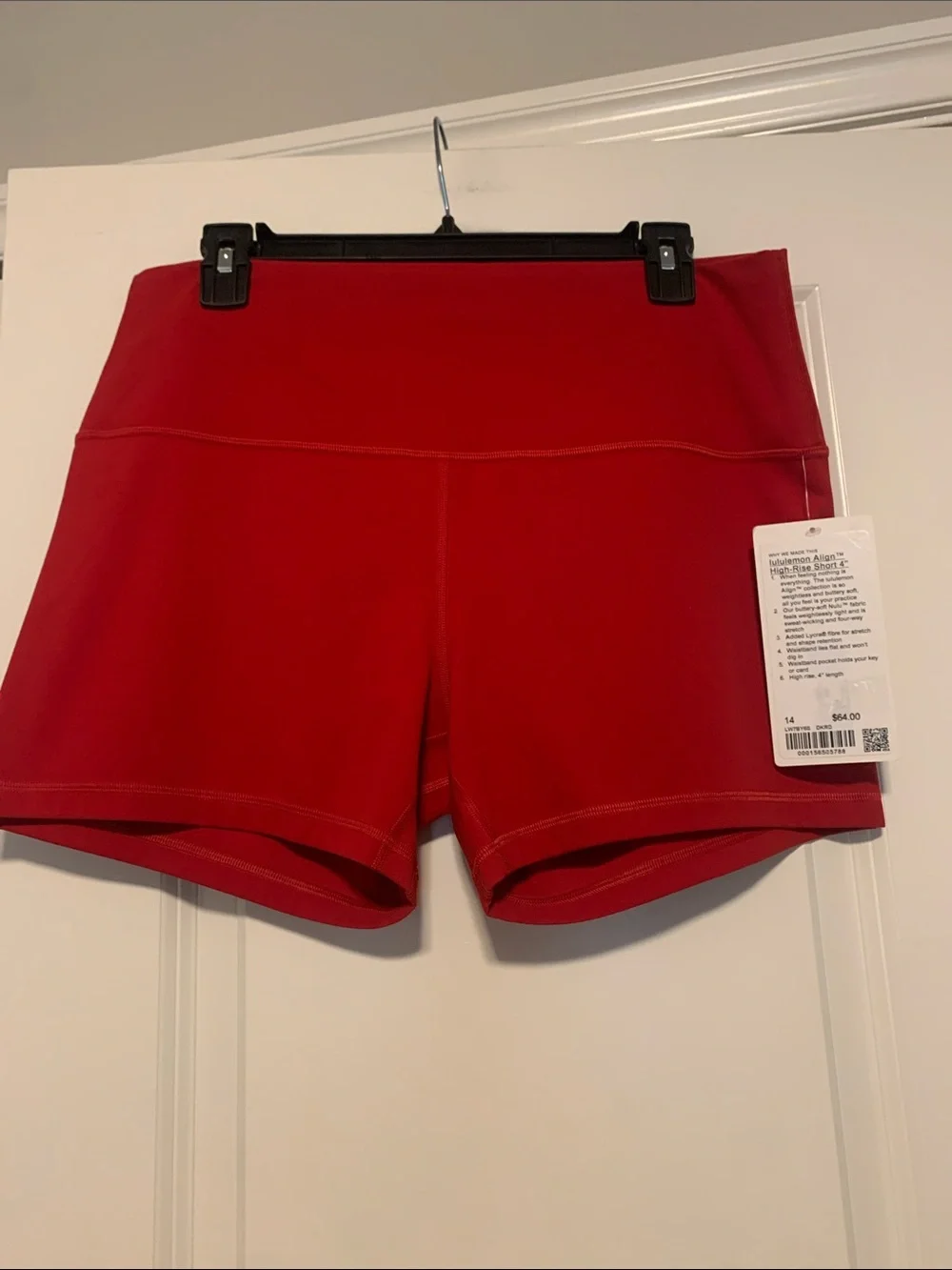 Lululemon 'Dark Red' Align 4in Shorts - Size 14